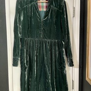 Holding Horses Green Velvet Dress M
